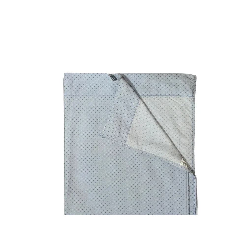 Martha Stewart Vintage Queen Sized Flat Sheet Cotton Blend Bedding Blue Dot